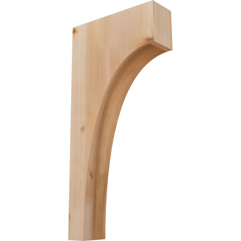 3 1/2"W x 12"D x 24"H Huntington Smooth Corbel, Western Red Cedar, 24" H x 3.5" W x 12" D, Smooth, Western Red Cedar