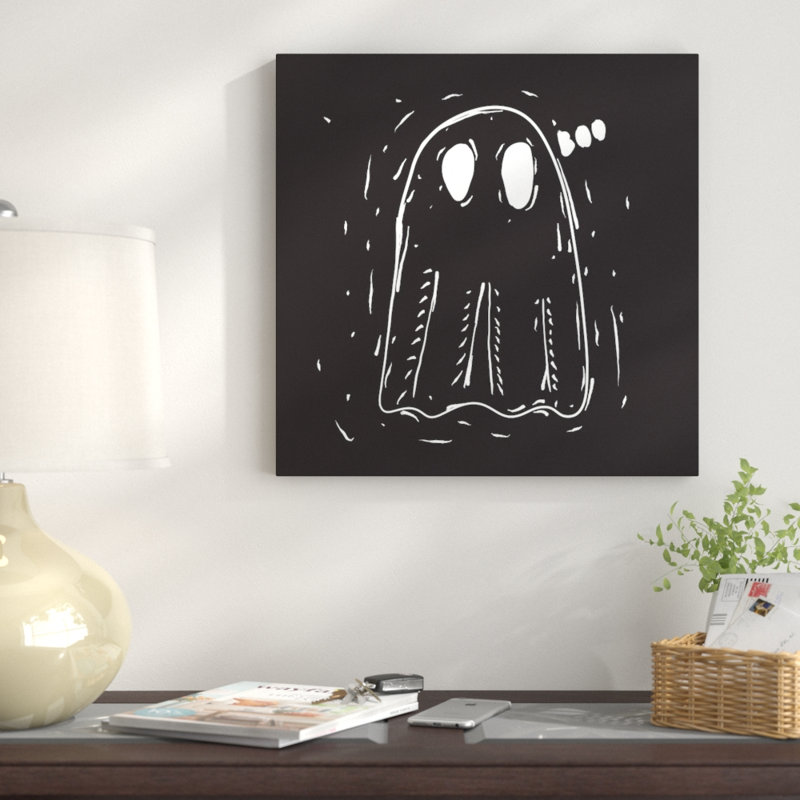 «Spooky Cut Ghost», impression sur toile tendue, H 12 po x l 12 po x P 0,75 po, Toile tendue, Pas de tapis