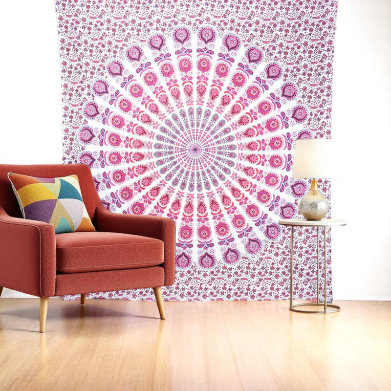 Tapisserie 92 po x 84 po en coton Mandala