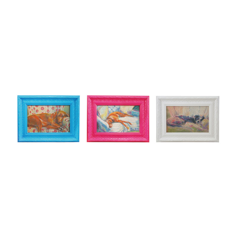 3-Piece Sleeping Dog Framed Wall Art