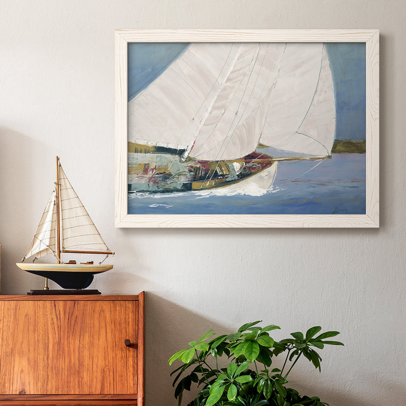 " LAKE SAILING ", White, 28" H x 42" W x 1.5" D