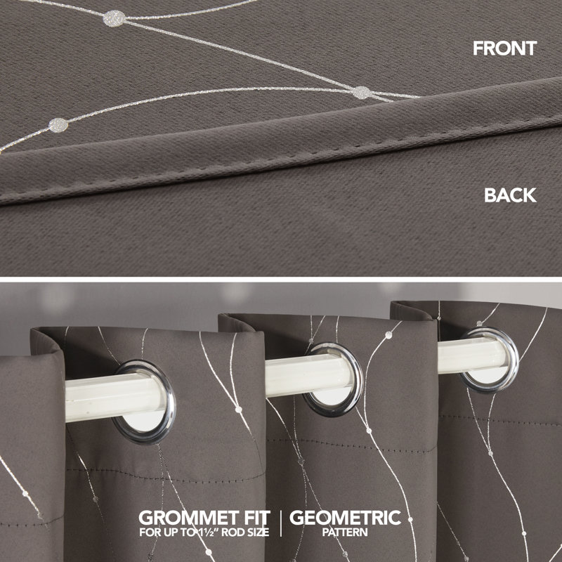 Cohmer Room Darkening Curtain Pair, 42" W x 45" L, Taupe