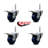 Poly Swivel 5/8 Inch Threaded Stem Caster Set with Total Lock Brake