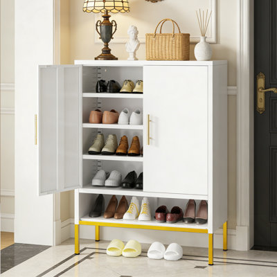 2-Doors Shoes Cabinet with Adjustable Shelves