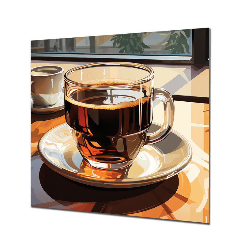 Crisp Espresso Elegance Coffee - Art mural en métal café, H 36 po x l 36 po