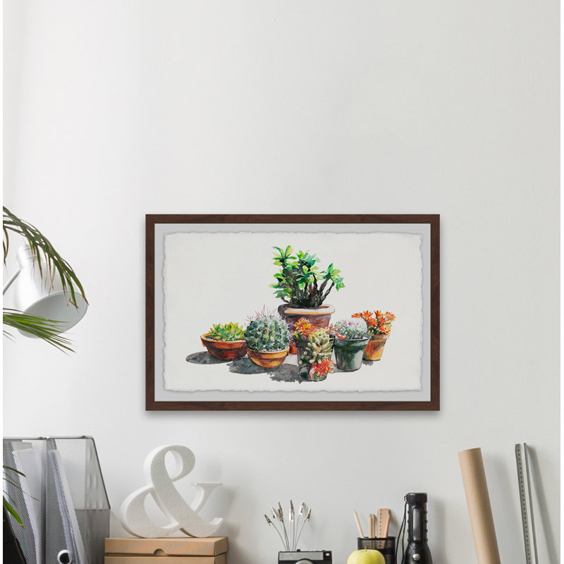 " Potted Plant Arrangement " Painting Print, 16" H x 24" W