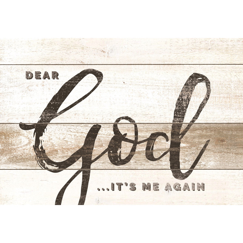 Dear God Wood - Wrapped Canvas Print, 30cm H x 46cm W x 3.8cm D