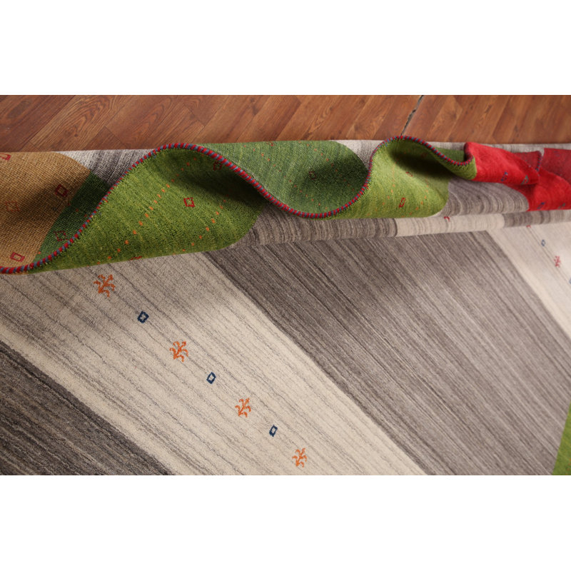 Striped Gabbeh Oriental Area Rug 8