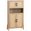Armoire de rangement Mid-Century tissée à 4 portes avec tablettes réglables. Idéal pour les essentiels de salle à manger et le désordre du salon. Quatre structures amplement d'espace dans les portes Design Good Articles Decor. Équilibre