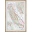 Carte des comtés de Californie - reproduction de cadre photo sur papier-749554336