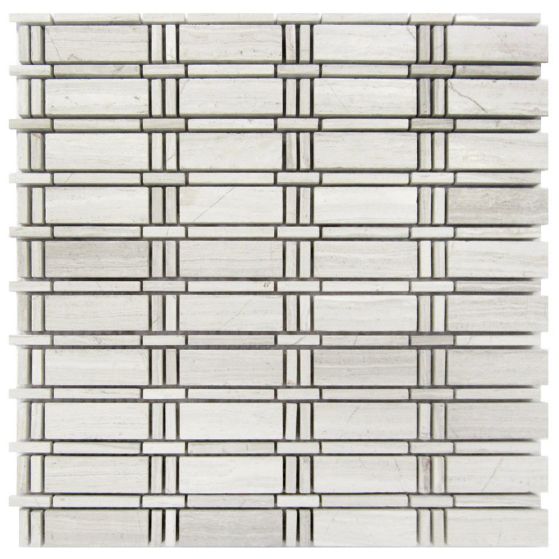 Carreau de mosaïque en bois 1 po x 2 po Stream Line
