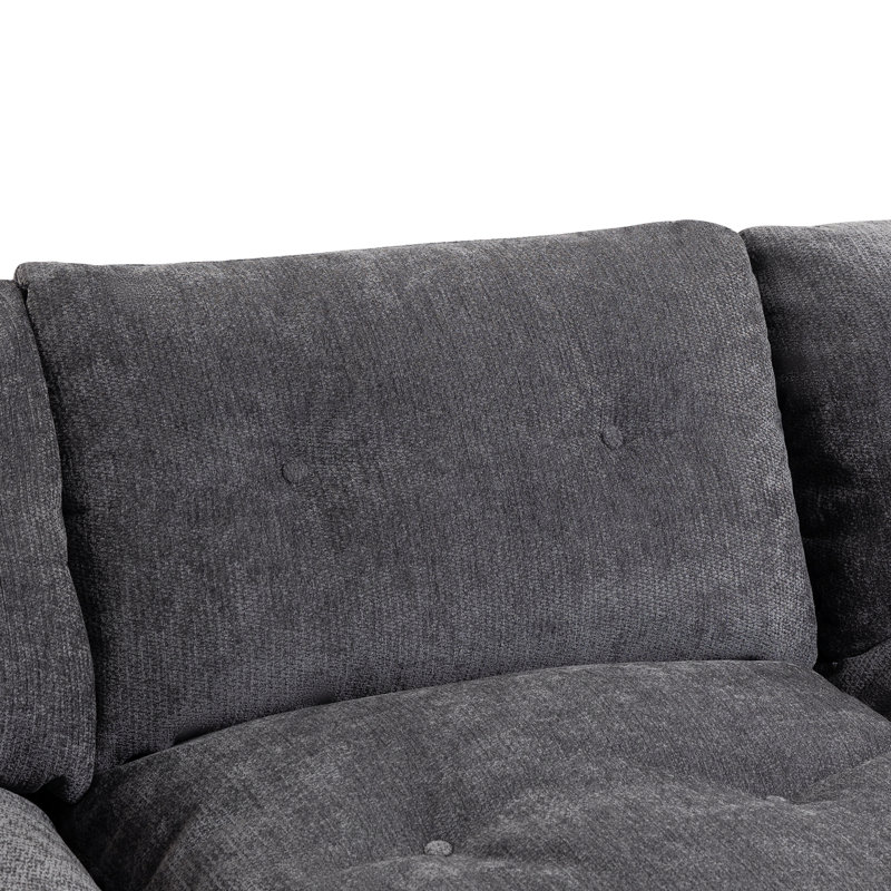 Canapés modulaires à compression, 4 places en chenille, style nuage moderne pour la maison