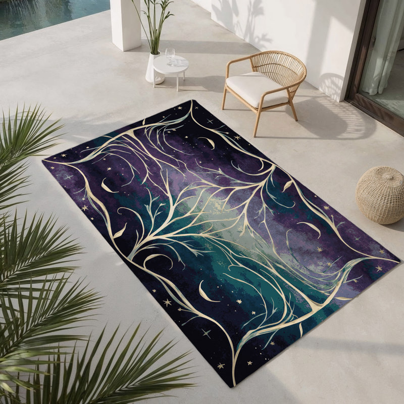 Tapis intérieur et extérieur Starlight Branch, Rectangle 1 pi 6 po x 2 pi 6 po
