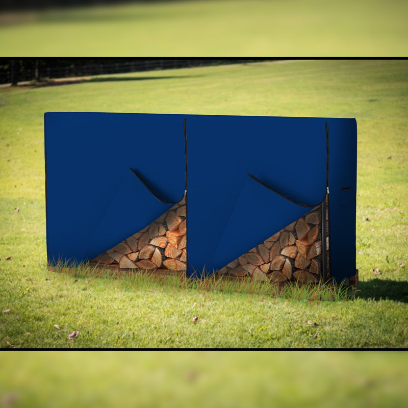 High Density Waterproof Outdoor Firewood Cover, All Weather Protection UV Resistant Wood Rack Cover, Blue