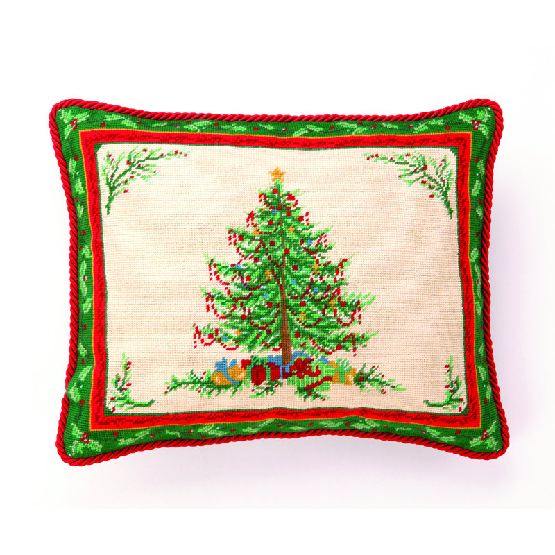 Coussin décoratif en laine chaussette noël crochet classique avec baies