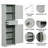 Stylish Storage Cabinet For Bathroom, Freestanding Storage Cabinet, Tall Bathroom Cabinet With Drawer And Adjustable Shelf-1723736603