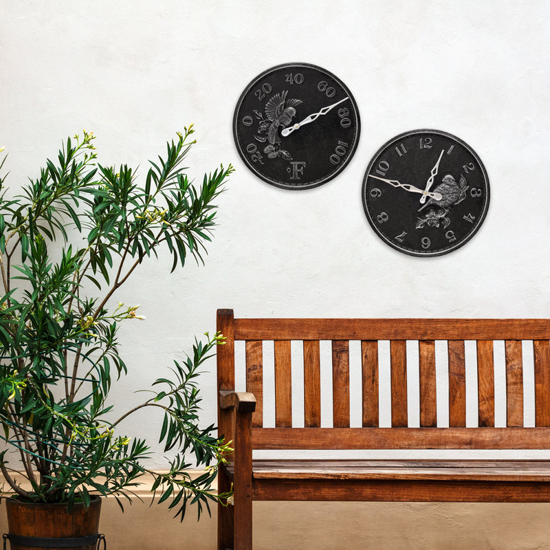 16" Wall Clock, Black/Silver