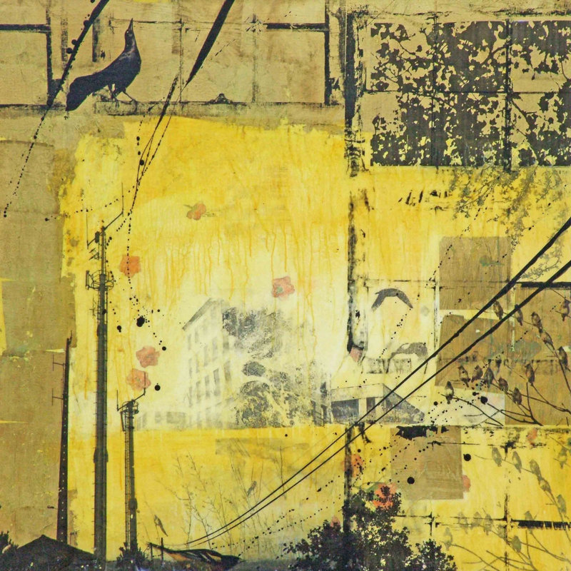 Dancing Crow by Tracy Silva Barbosa - Wrapped Canvas Painting, 81 cm H x 81 cm W x 4 cm D