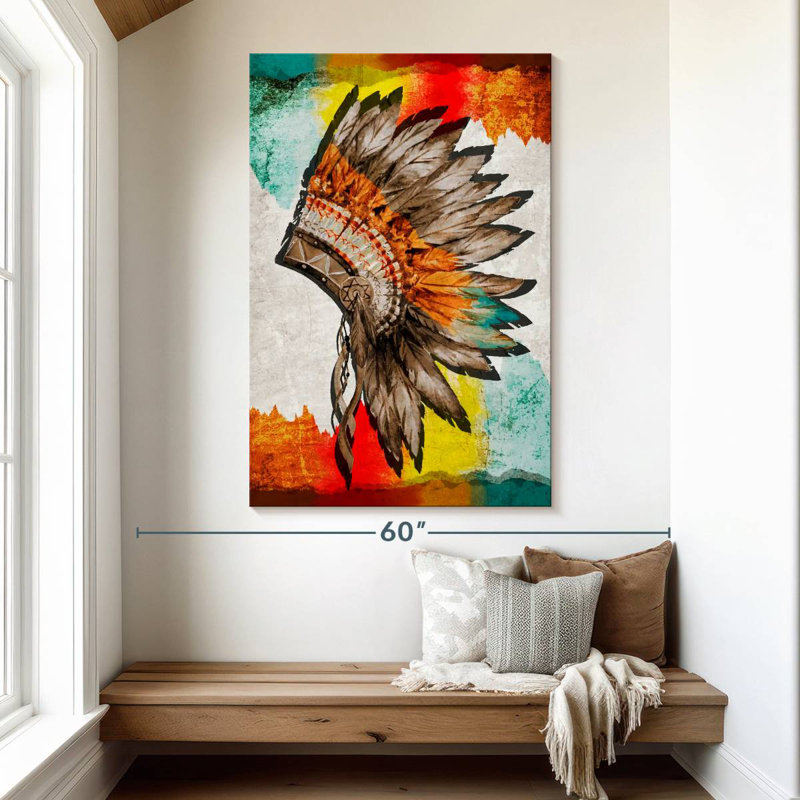 Lelar Native American Headwear, 51" H x 34" W