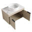Ensemble de meuble-lavabo moderne de 30 po avec lavabo en céramique, meuble-lavabo mural en chêne blanc avec porte à fermeture douce