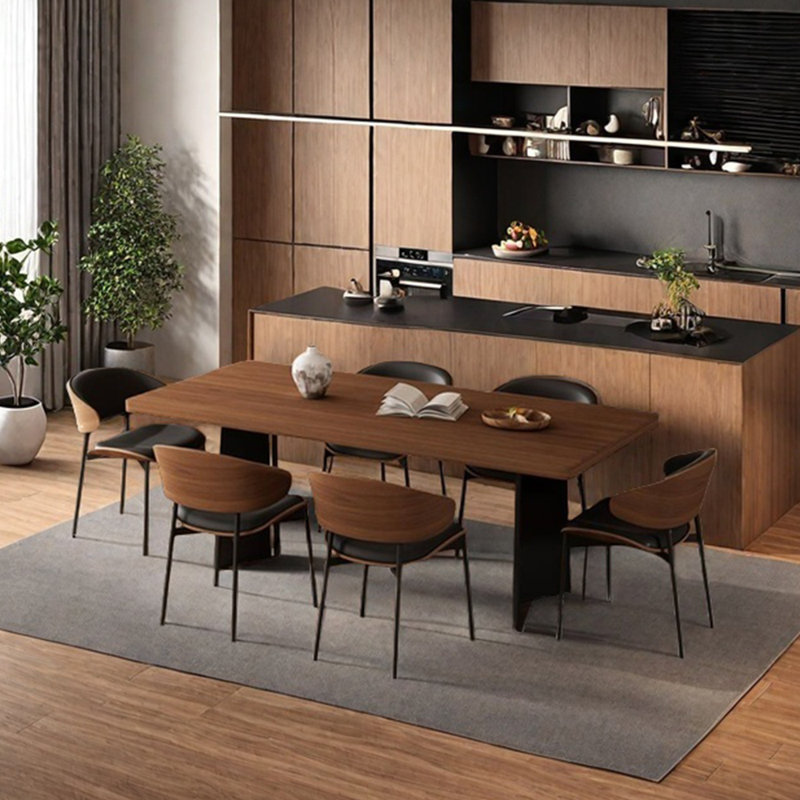 Ensemble de table de salle à manger en noyer, H 29,53 po x L 78,74 po x l 35,43 po