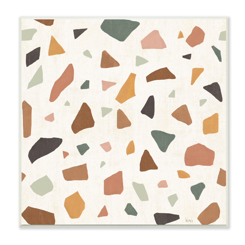 «Abstract Confetti Rock Shapes Neutral Brown Orange Grey» par Veronique Charron - impression, H 12 po x l 12 po