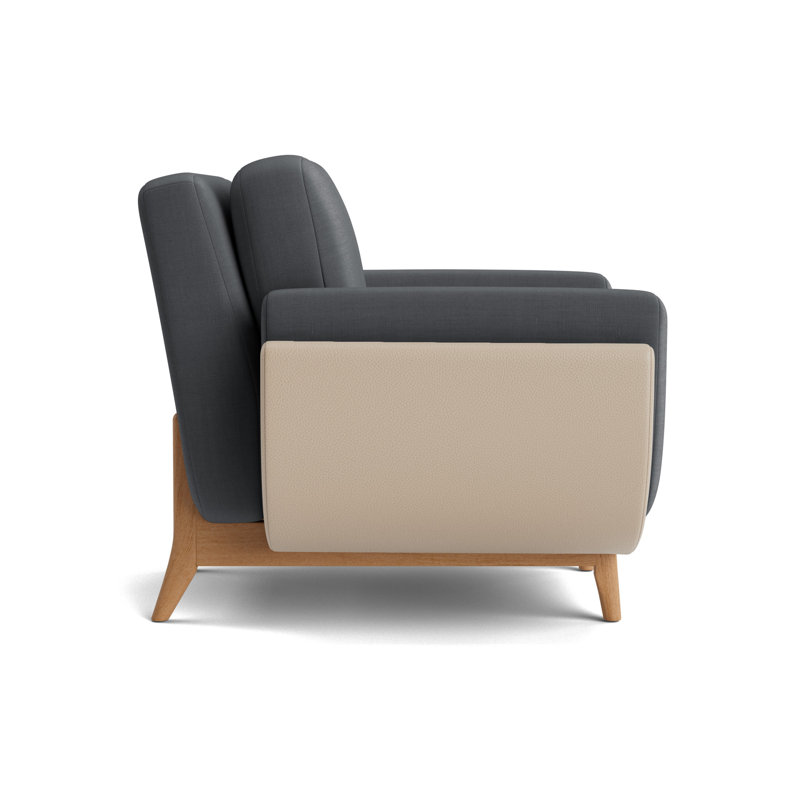 Regatta Chair, Linen - Charcoal/Greenwich Leather - Taupe, Natural