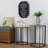 Set Of Two 24" Black And Brown Solid Wood And Steel Hexagon Nested Tables