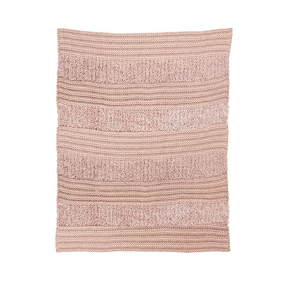 Your Lifestyle by Donna Sharp Silver Pink Plush Knit Woven Throw