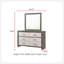 Commode 1 pièce commode à deux tons avec rangement à six tiroirs et poignée de tiroir en métal gris beige