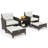 5-Piece Wicker Patio Conversation Set Outdoor Seating Group with Ottoman-281419619-358851209