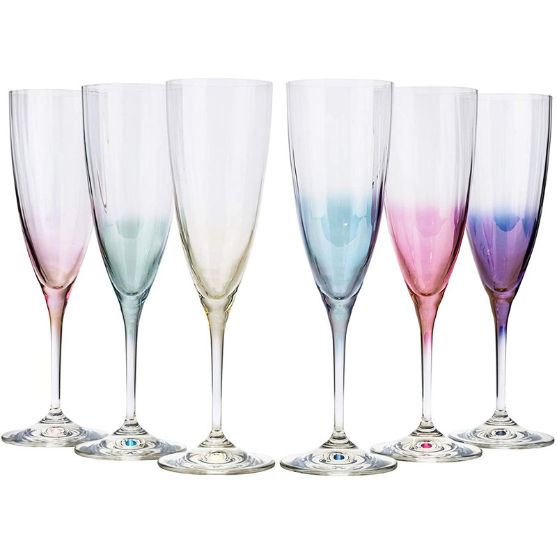 Adreyan, 6 pièces, 7 oz Ensemble de flûtes en verre