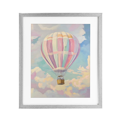 Pastel Hot Air Balloon Framed Print Under Glass, design by The Prints Vibe