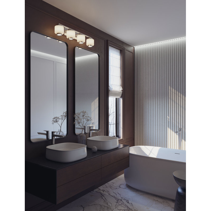 Meuble-lavabo à DEL 28 po Sydney, Nickel satiné