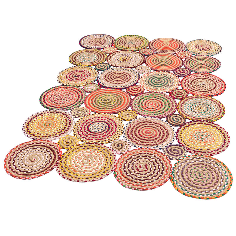Kerkrade Flatweave Yellow/Beige/Orange Rug, Rectangle 3'11" x 5'11"
