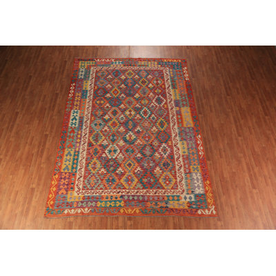 Tapis kilim en laine à tissage plat 9 x 11