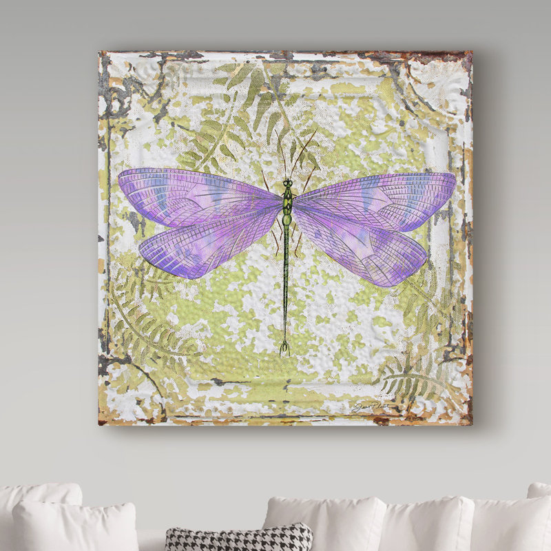 Deagen «Dragonfly on Tin Tile 4», impression sur toile tendue, H 24 po x l 24 po x P 2 po