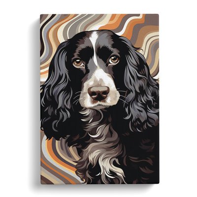 Cocker Spaniel Op - Wrapped Canvas Print