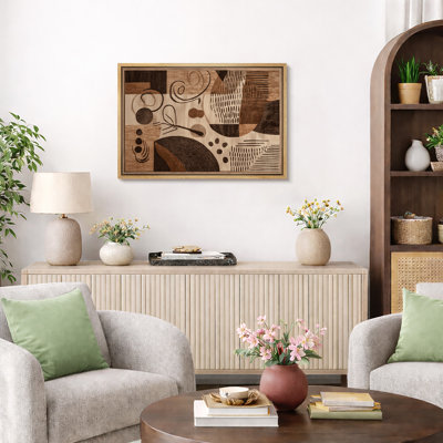 «Neutral Brown», motif géométrique abstrait, images de salon, impression sur toile encadrée