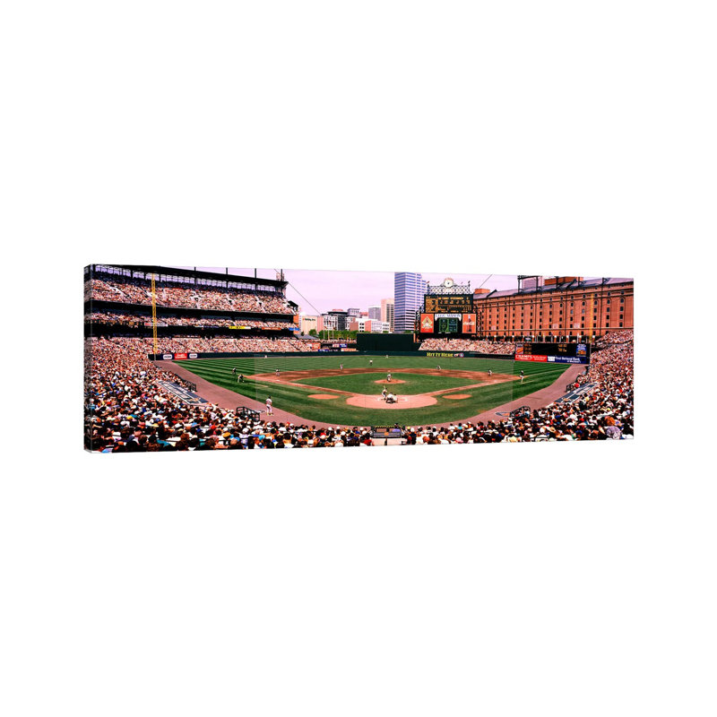 High Angle View Of A Baseball Field, Baltimore, Maryland, USA by Panoramic Images - No Frame Panoramic Gallery-Wrapped Canvas Giclée on Canvas
