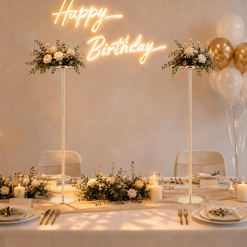 2PCS Metal Flower Display Stand, 39.37in Wedding Flower Stand for Birthday Party Anniversary Reception