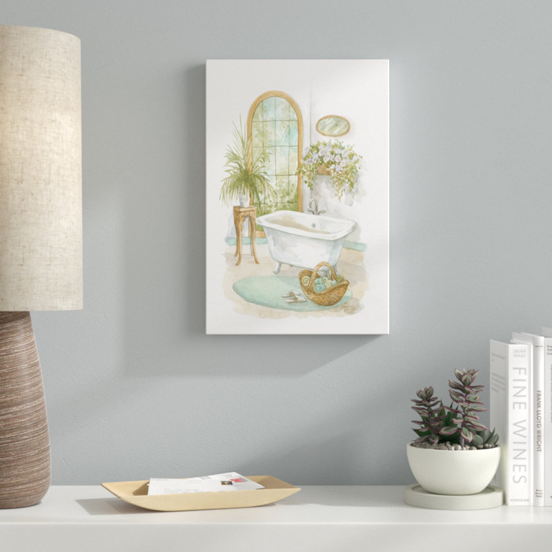 Bath In Spa II by Jerianne Van Dijk - Painting, 46cm H x 30cm W, Wrapped Canvas