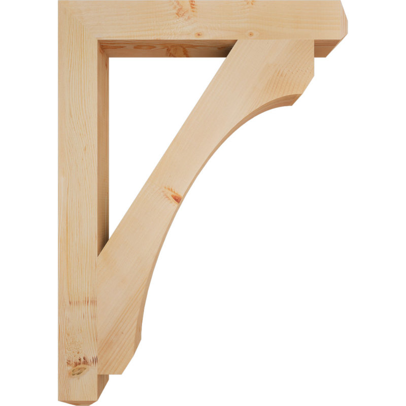 H Support en bois / corbeau, H 42 po x l 3,5 po x P 30 po, Douglas (lisse)