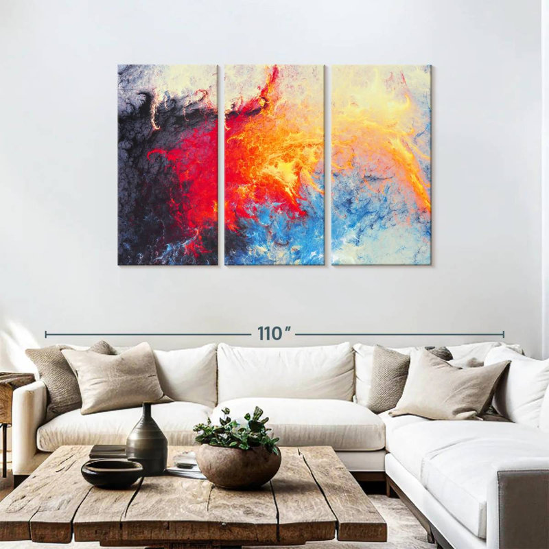 Avery Ice Flame Abstract, 48" H x 74" W