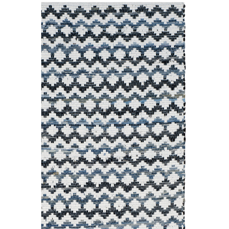 Haqeem Hand Woven Cotton Chevron Rug, Square 6'