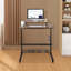 Bureau assis-debout mobile réglable en hauteur, poste de travail informatique avec chariot à roulettes pour ordinateur portable, idéal pour la maison, le bureau, la chambre ou le dortoir.