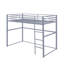 Lit superposé simple avec lits superposés en métal avec escalier, structure durable de conception moderne et peu encombrante Lit mezzanine simple gris-348213411
