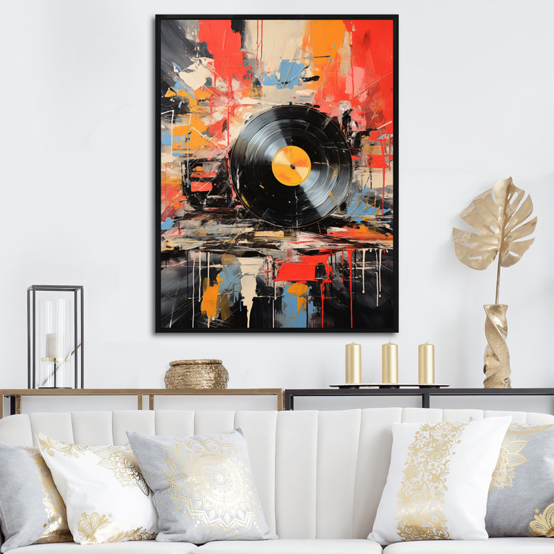 Vinyle, disque vinyle, Fusion II, H 40 po x l 30 po x P 1,5 po, Cadre flottant noir