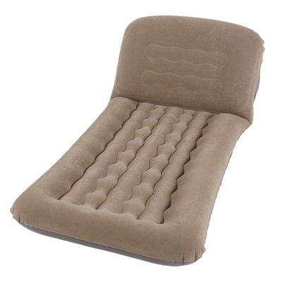 Latitude Run® Inflatable Sofa Sleeper, Inflatable Lounger With Adjustable Backrest Flocked PVC Portable Blow Up Sofa For Outdoor Beach Travel