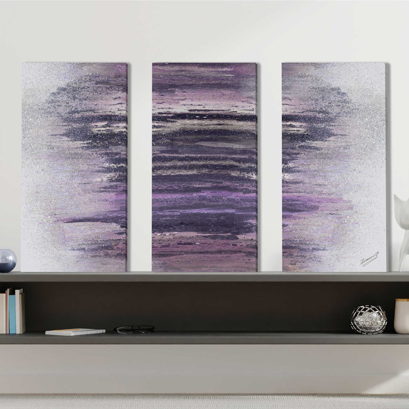 Bois mauves - ensemble de 3 toiles tendues, H 24 po x l 36 po x P 0,75 po